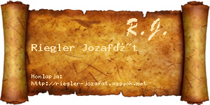 Riegler Jozafát névjegykártya